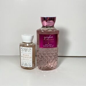 NEW!! Bath & Body Works Gingham Gorgeous and Pure Wonder Body Wash Set